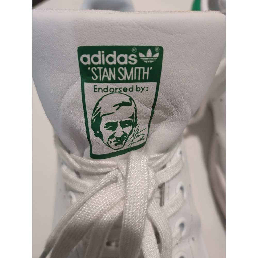 adidas Stan Smith White Green Low Top Men's Tennis Athletic Sneakers - Picture 5 of 8